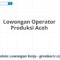 Lowongan Operator Produksi Aceh