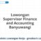 Lowongan Supervisor Finance and Accounting Banyuwangi