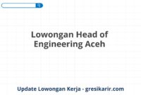 Lowongan Head of Engineering Aceh