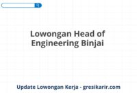 Lowongan Head of Engineering Binjai