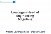 Lowongan Head of Engineering Magelang