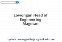 Lowongan Head of Engineering Magetan