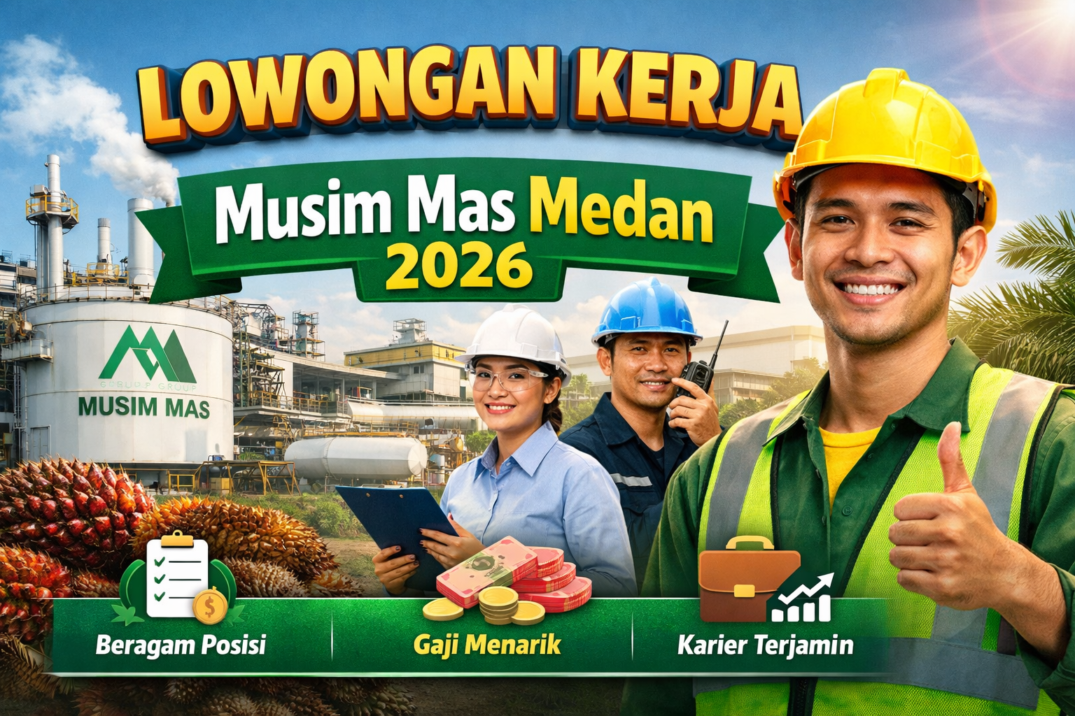 Lowongan Kerja Pabrik Musim Mas Medan 2026 Dibuka, Simak Posisi dan Cara Melamarnya