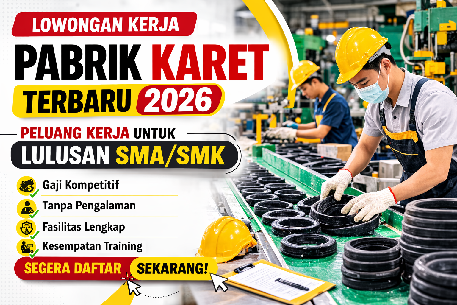Lowongan Kerja Pabrik Karet Terbaru 2026, Peluang Kerja untuk Lulusan SMA/SMK