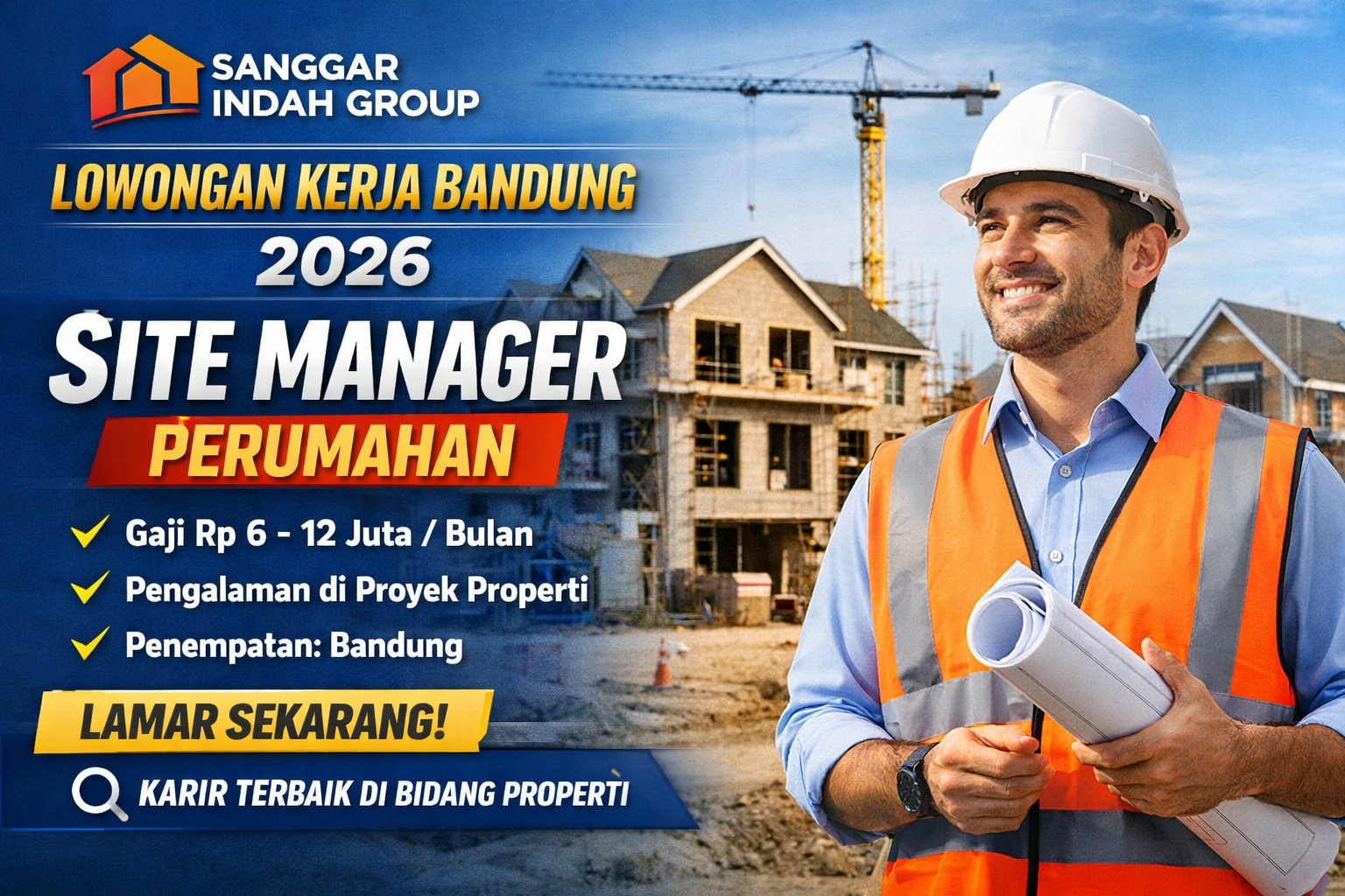 Lowongan Kerja Bandung 2026: Sanggar Indah Group Buka Posisi Site Manager Perumahan