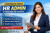Lowongan Kerja HR Admin di PT Indofood CBP Jakarta 2026, Cek Syarat dan Cara Melamarnya