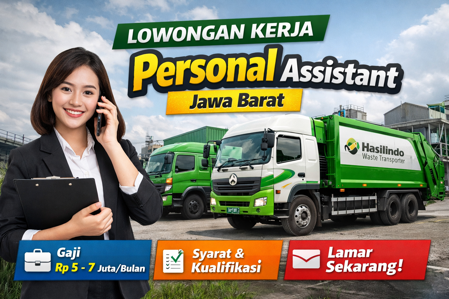 Lowongan Kerja Personal Assistant di Jawa Barat Dibuka oleh Hasilindo Waste Transporter, Simak Kualifikasinya!