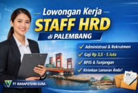 Lowongan Kerja Staff HRD di Palembang 2026: PT Wanapotensi Guna Buka Peluang Karier Menjanjikan