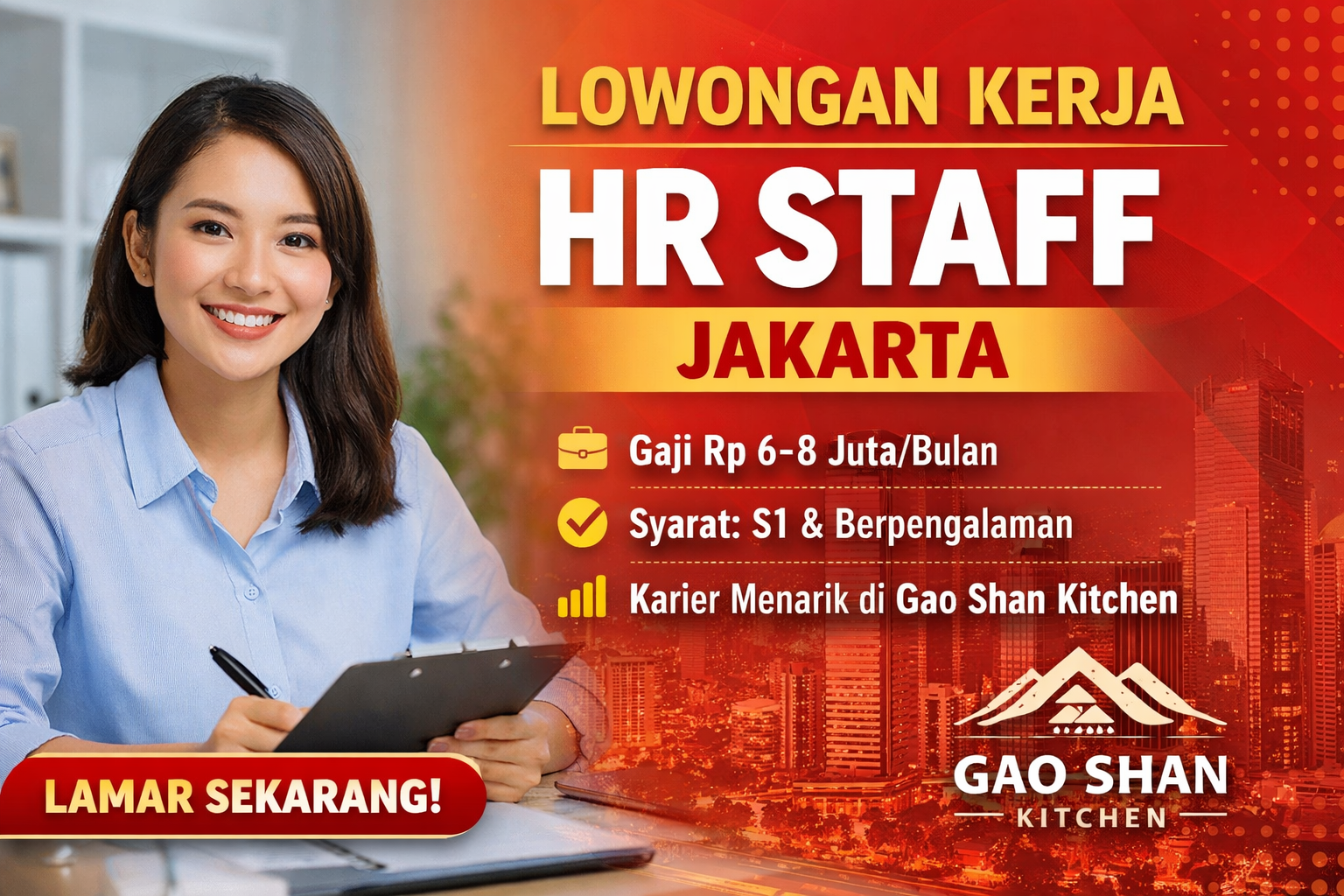 Lowongan Kerja HR Staff di Jakarta: Kesempatan Karier di Gao Shan Kitchen