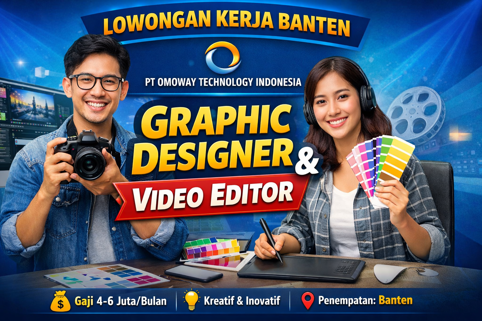 Lowongan Kerja Terbaru di Banten: PT Omoway Technology Indonesia Buka Posisi Graphic Designer & Editor