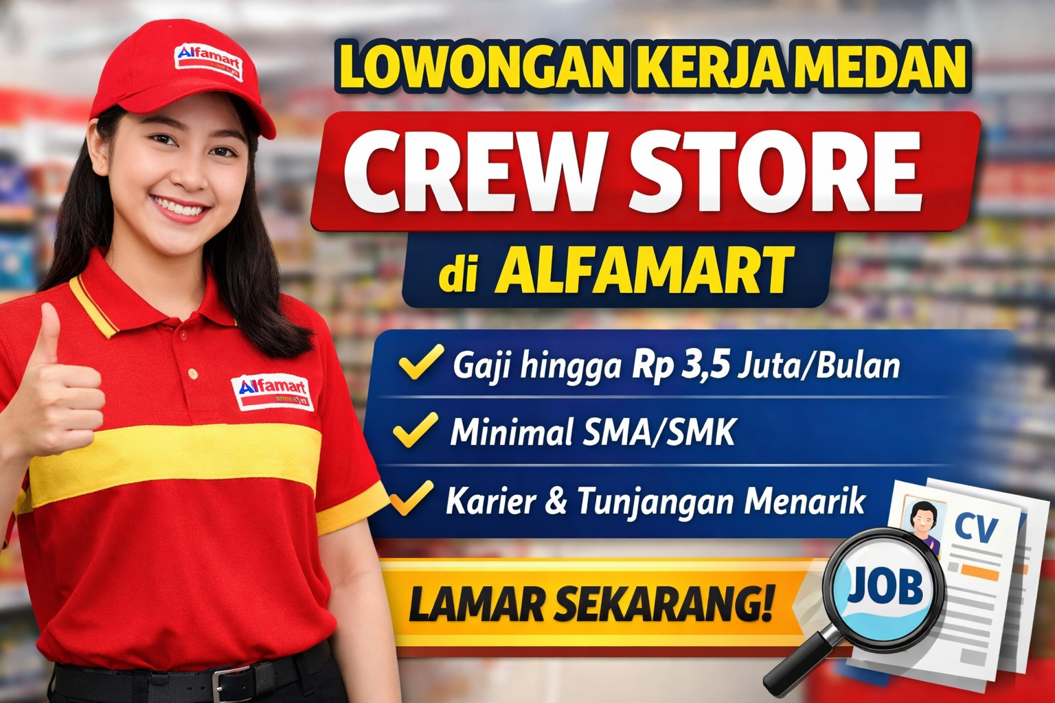 Lowongan Kerja Medan Terbaru 2026: Crew Store di Alfamart, Peluang Karier di Sektor Retail