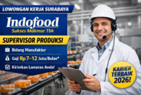Lowongan Kerja Surabaya 2026: PT Indofood Sukses Makmur Tbk Buka Posisi Supervisor Produksi di Sektor Manufaktur