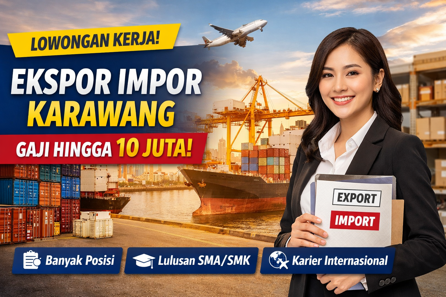 Lowongan Kerja Perusahaan Ekspor-Impor di Karawang Dibuka, Simak Posisi dan Syaratnya