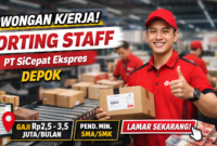 Lowongan Kerja Terbaru PT SiCepat Ekspres Indonesia 2026: Posisi Sorting Staff di Depok