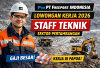 Lowongan Kerja PT Freeport Indonesia 2026: Posisi Staff Teknik di Sektor Pertambangan