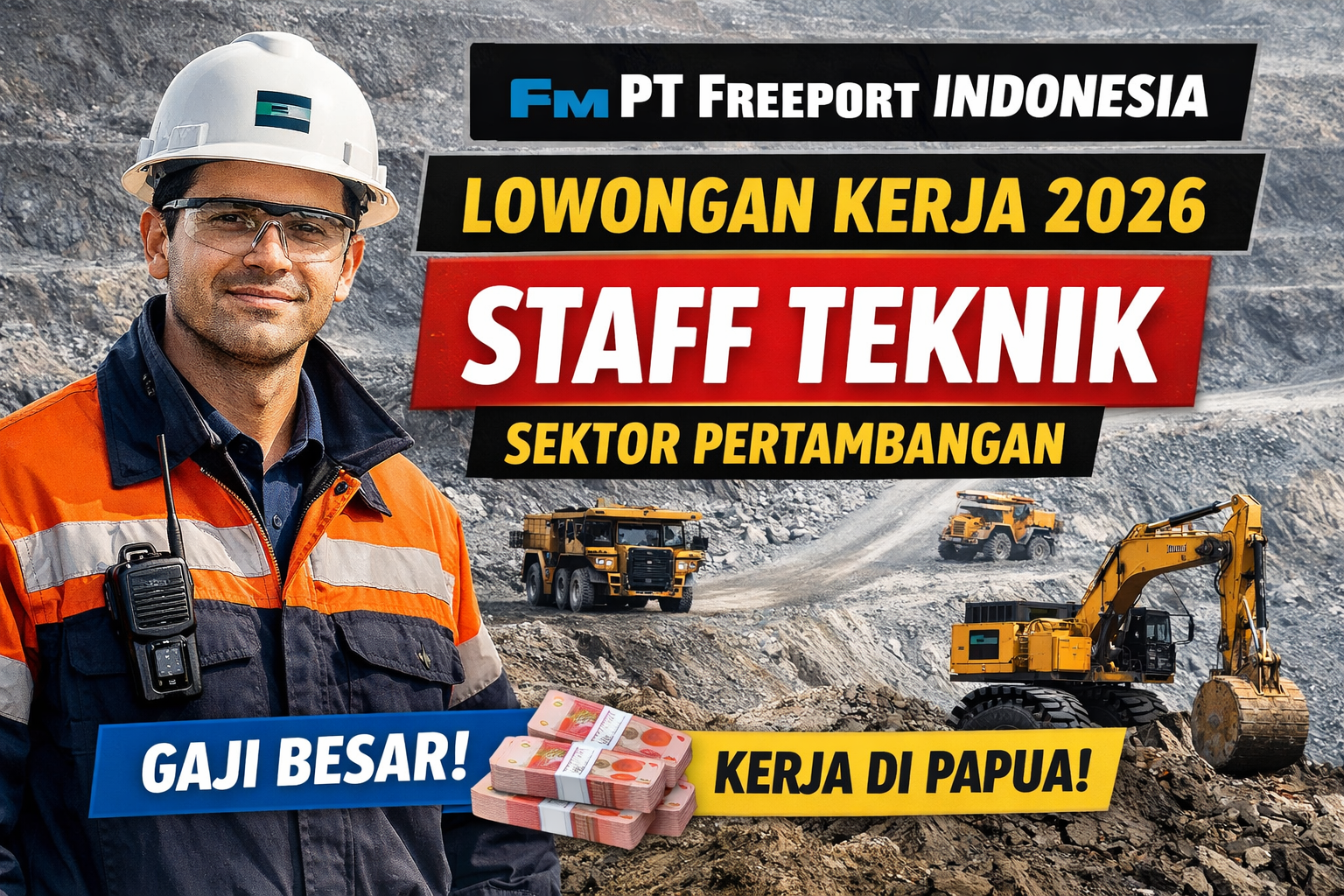 Lowongan Kerja PT Freeport Indonesia 2026: Posisi Staff Teknik di Sektor Pertambangan