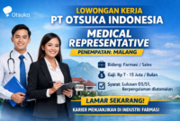 Lowongan Kerja PT Otsuka Indonesia di Malang: Posisi Medical Representative untuk Lulusan Farmasi dan Sales