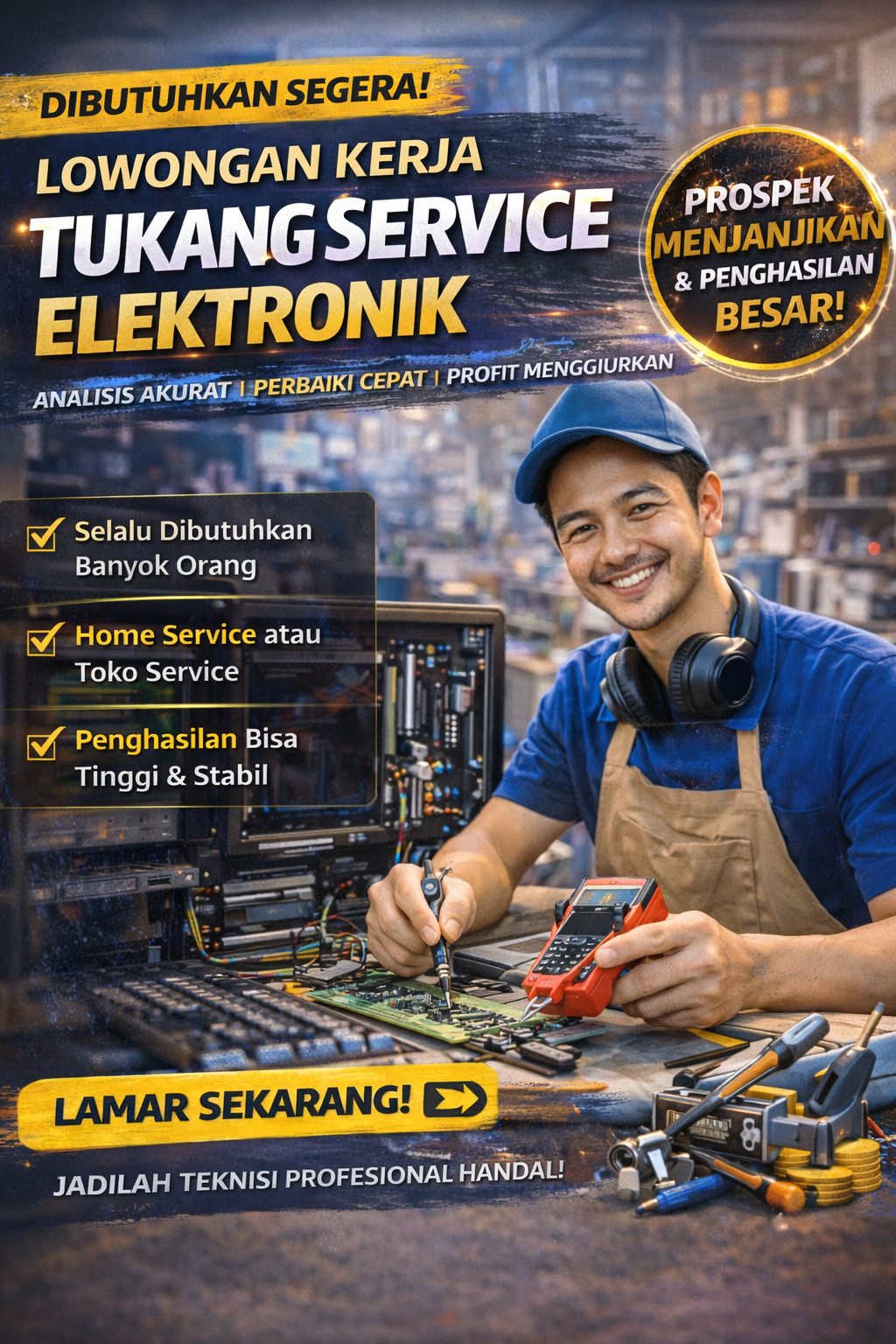 Peluang Kerja Tukang Service Elektronik Semakin Dibutuhkan, Ini Prospek dan Keuntungannya