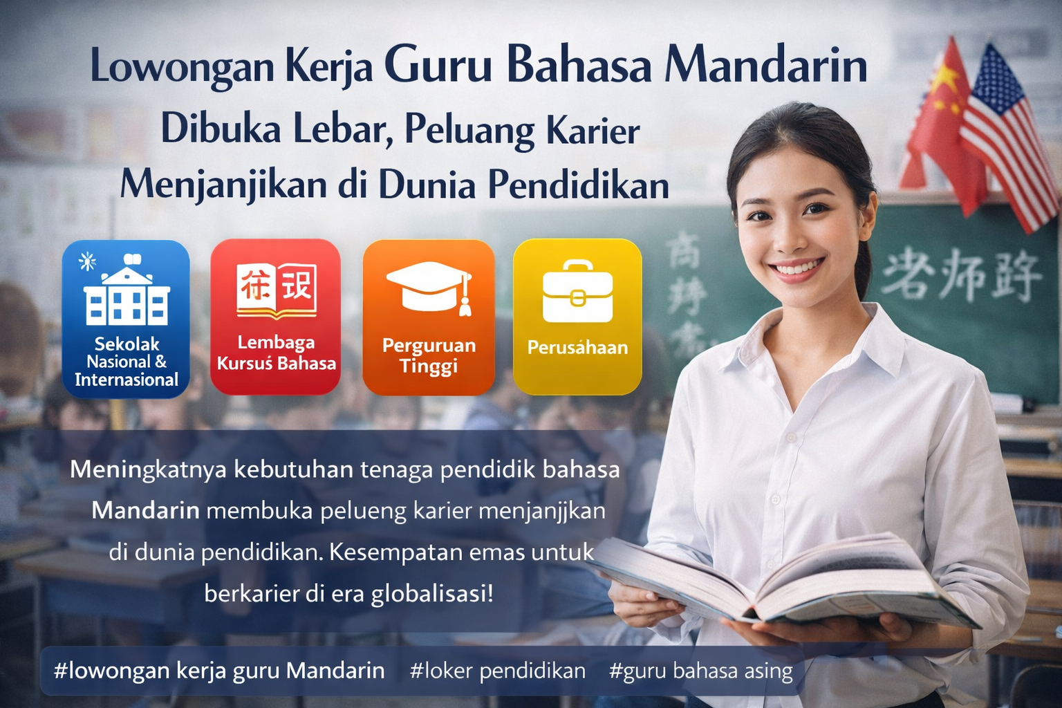 Lowongan Kerja Guru Bahasa Mandarin Dibuka Lebar, Peluang Karier Menjanjikan di Dunia Pendidikan
