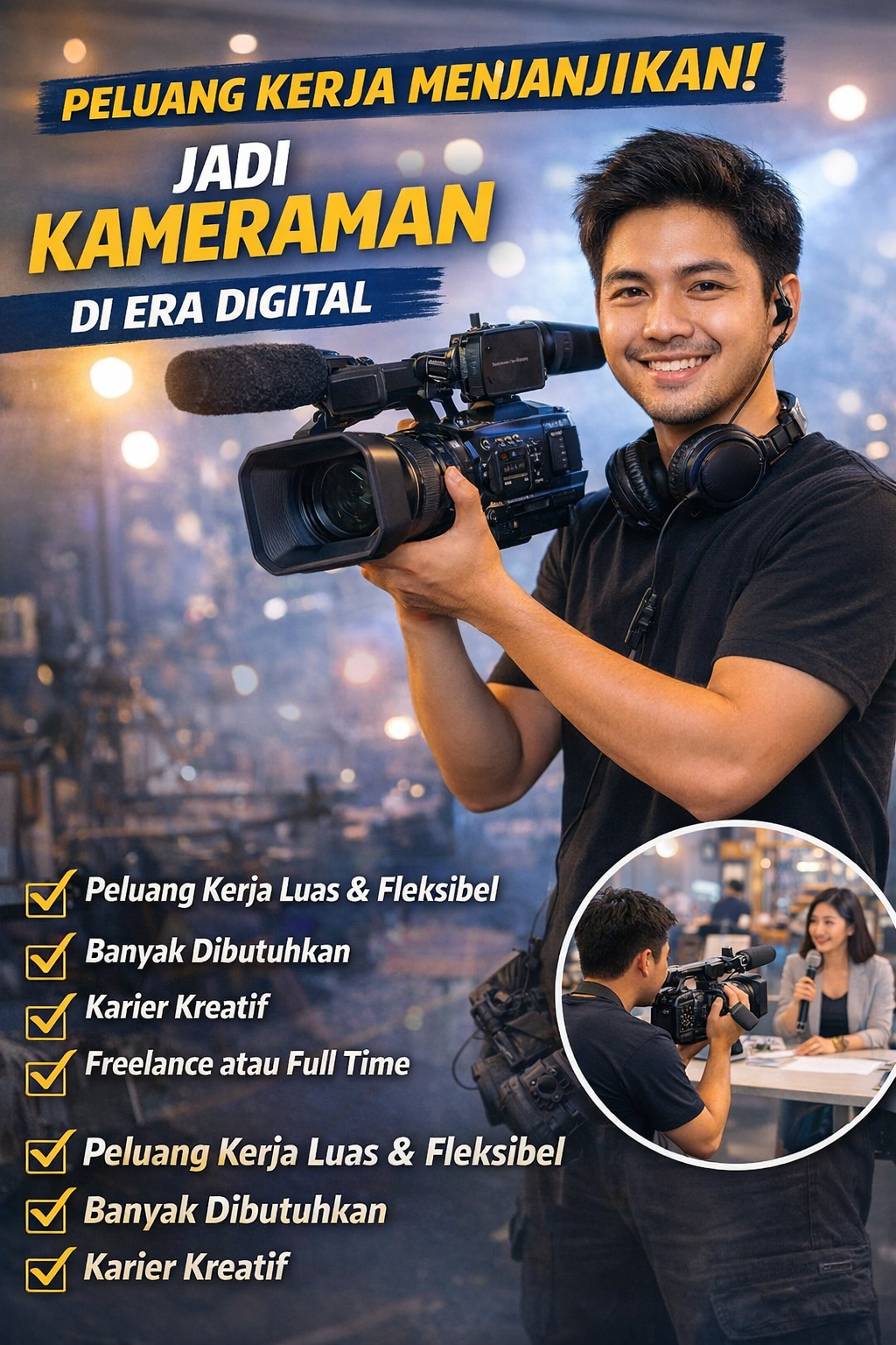 Peluang Kerja Kameraman Semakin Dibutuhkan di Era Digital, Ini Prospeknya!