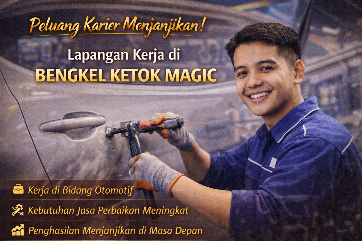 Lapangan Kerja di Bengkel Ketok Magic Semakin Dibutuhkan di Industri Otomotif
