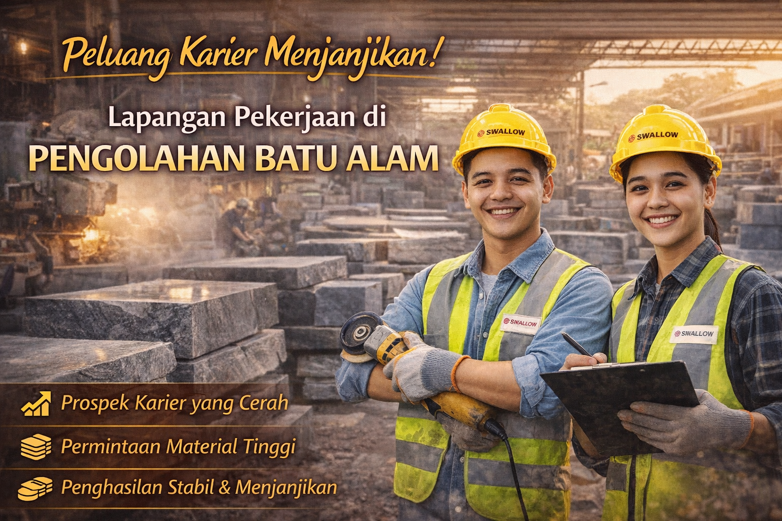 Lapangan Pekerjaan di Pengolahan Batu Alam Semakin Berkembang di Industri Konstruksi