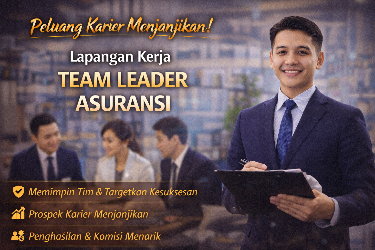 Lapangan Kerja Team Leader Asuransi Semakin Menjanjikan, Peluang Karier dan Penghasilan Tinggi di 2026