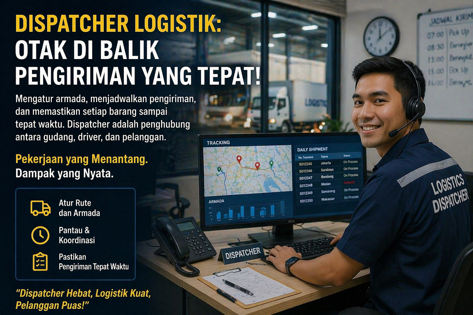 Lapangan Pekerjaan Dispatcher Logistik Semakin Dibutuhkan di Era Distribusi Modern