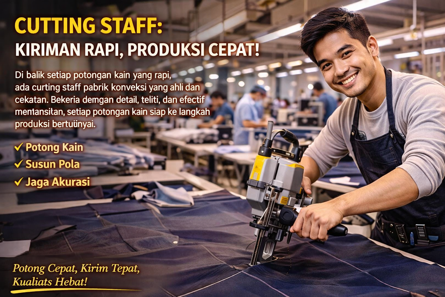 Lapangan Pekerjaan Cutting Staff di Pabrik Konveksi Pakaian Semakin Dibutuhkan di Industri Fashion