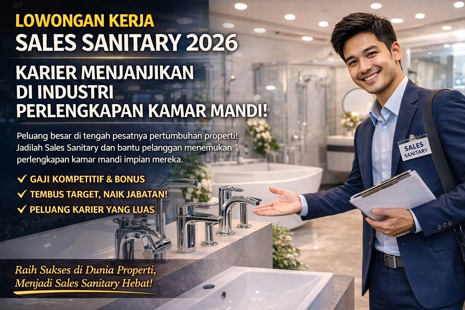 Lowongan Pekerjaan Sales Sanitary 2026: Peluang Karier Menjanjikan di Industri Perlengkapan Kamar Mandi