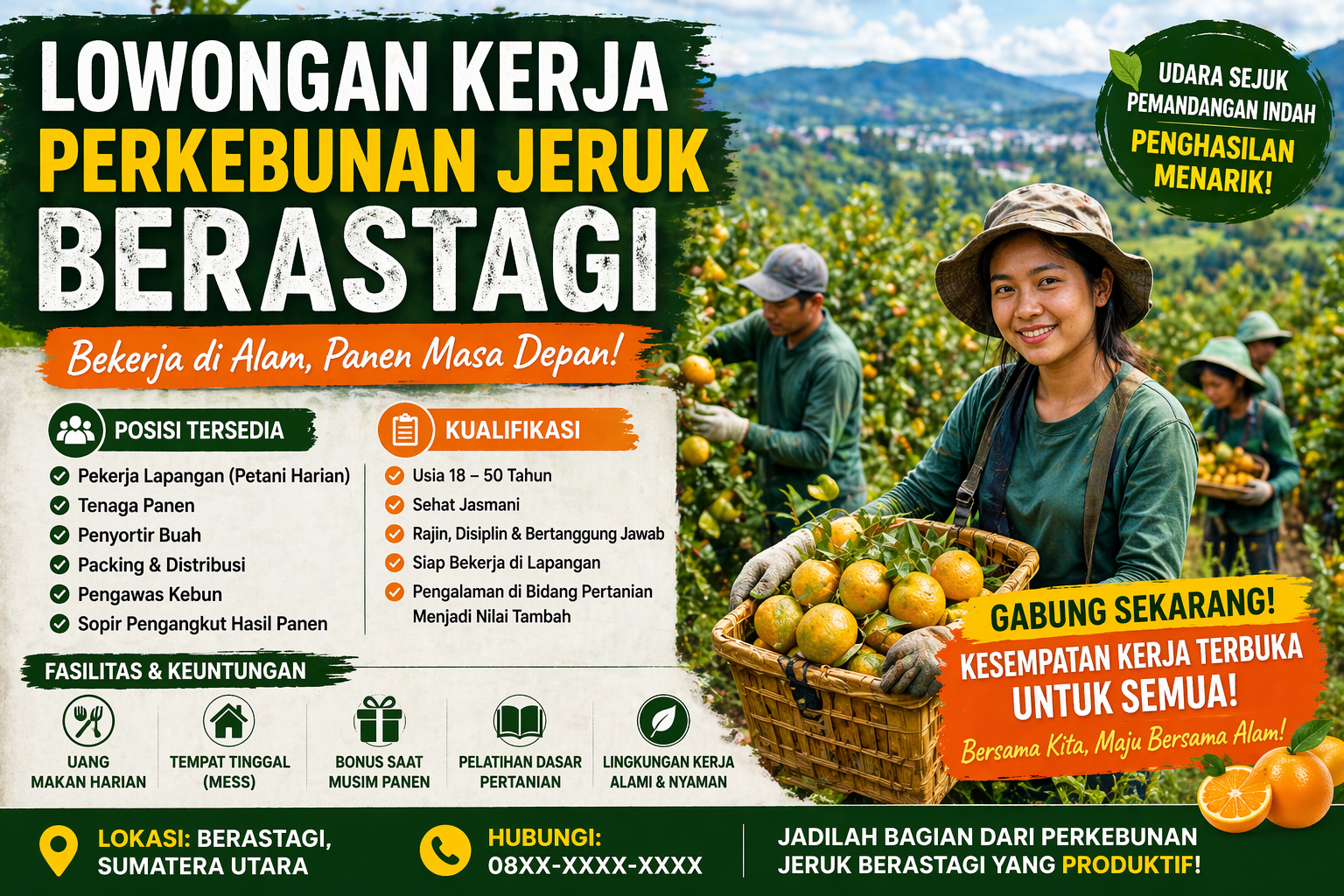 Lowongan Pekerjaan di Perkebunan Jeruk Berastagi 2026: Peluang Kerja Terbuka untuk Pekerja Lapangan