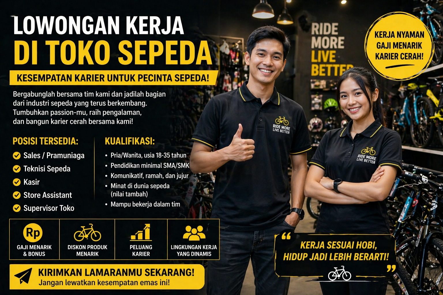 Lowongan Kerja di Toko Sepeda 2026: Peluang Karier Menarik untuk Pecinta Dunia Cycling
