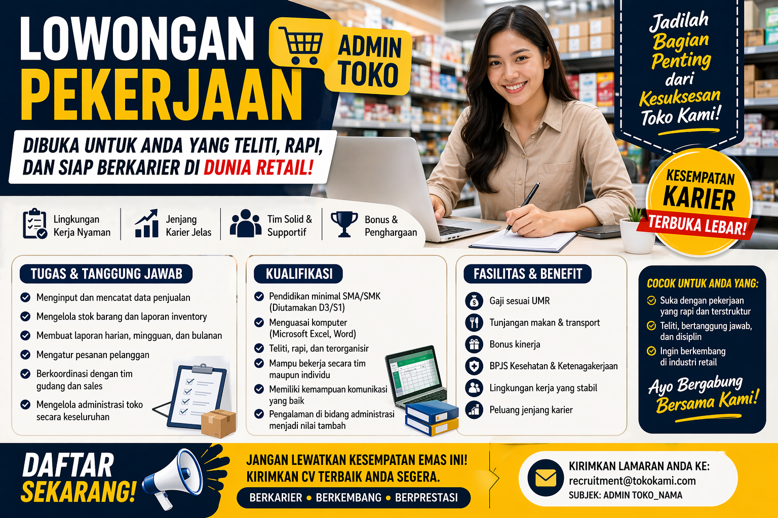 Lowongan Pekerjaan Admin Toko 2026: Peluang Karier Menjanjikan di Dunia Retail