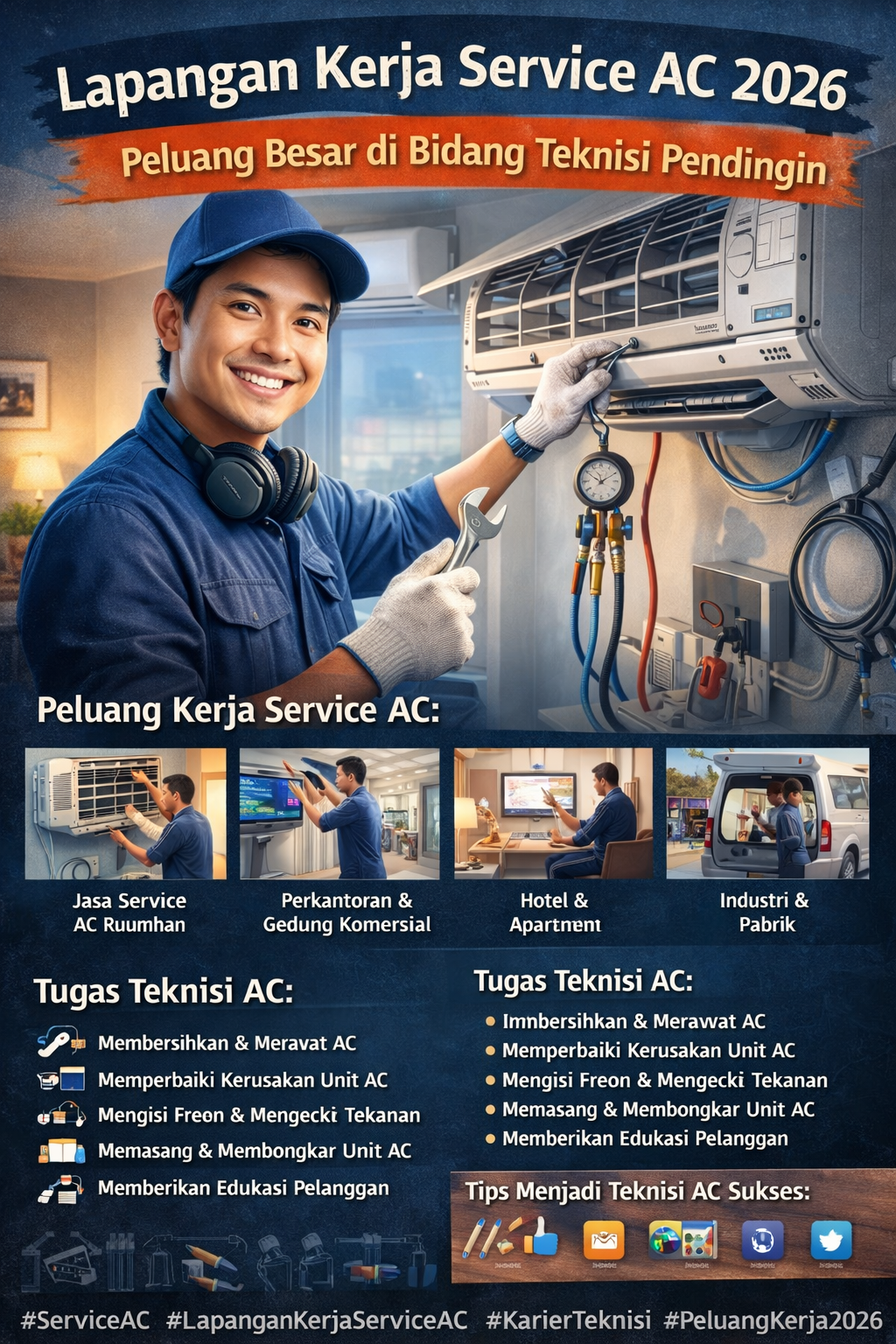 Lapangan Kerja Service AC 2026: Peluang Besar di Bidang Teknisi Pendingin