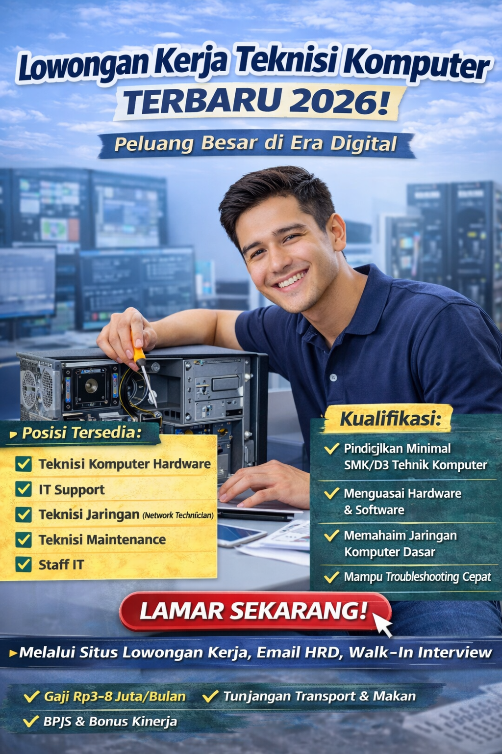 Lowongan Kerja Teknisi Komputer Terbaru 2026, Peluang Besar di Era Digital